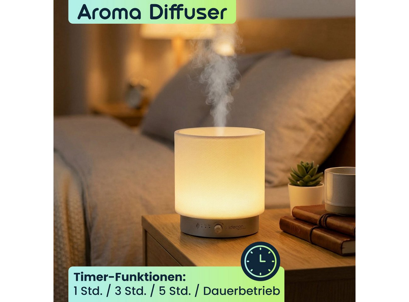 shop'n smile ideoon Diffuser Aroma Diffuser 140ml LED Beleuchtung dimmbar Elektrische Duftlampe 12W Bild 2