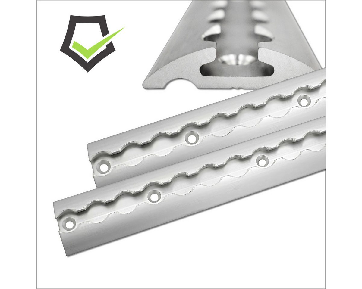 solidpro Spanngurt Airlineschiene 2x 0,5 Meter halbrund silber, TÜV zertifiziert (2-St) Bild 3