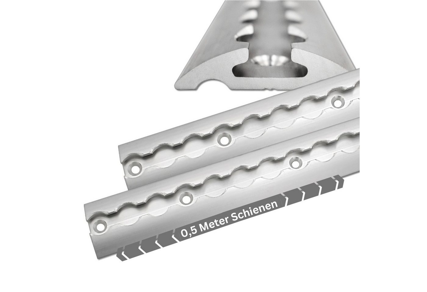 solidpro Spanngurt Airlineschiene 2x 0,5 Meter halbrund silber, TÜV zertifiziert (2-St) Bild 4