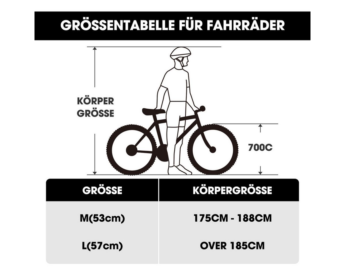 HILAND Rennrad 28-Zoll 700C Cityrad für Alle, leichtes Reise- und Pendlerfahrrad, Rahmen aus Aluminiumlegierung, 7-Gang-Doppelscheibenbremsen Bild 3