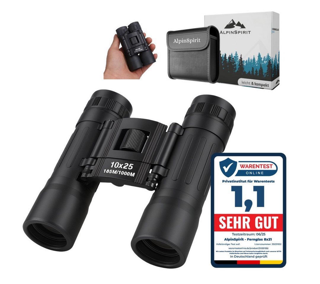 AlpinSpirit Fernglas inkl. Tasche & Zubehör (Testsieger) – für Brillenträger Fernglas (Kinder und Erwachsene, Ideal für Sport, Reise, Freizeit - FMC & BAK4) Bild 4