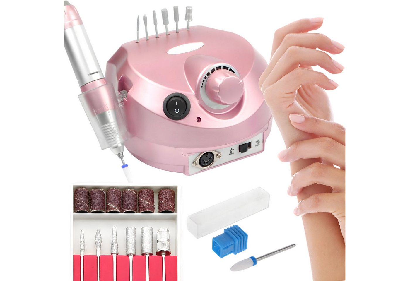 AKKEE Maniküre-Pediküre-Set Elektrische Nagelfräser Fußpflegegerät 45000RPM, Nagelfeile Set, für den Heimgebrauch und Nagelstudios