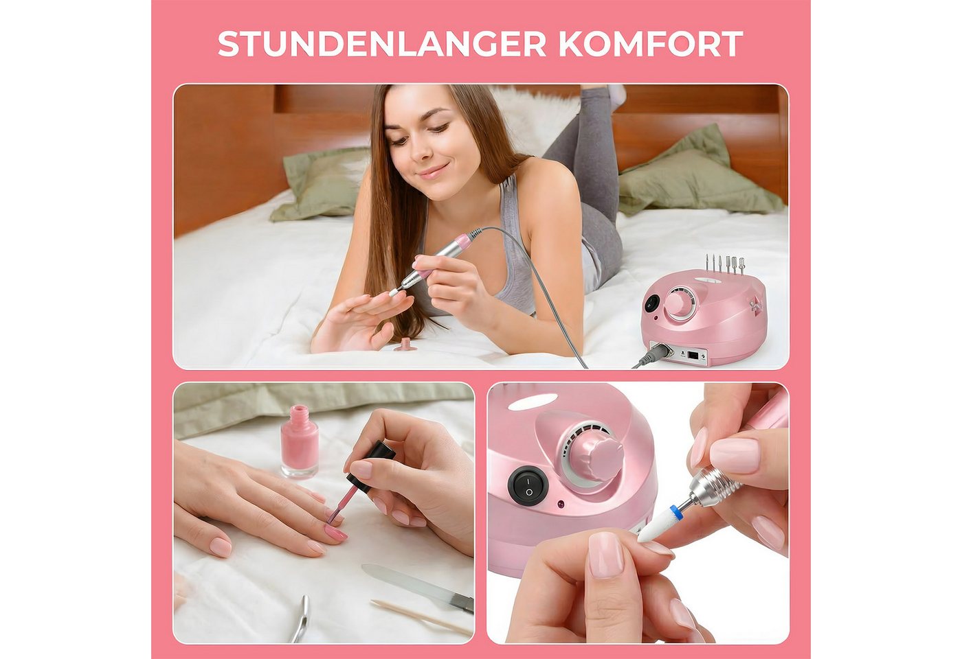 AKKEE Maniküre-Pediküre-Set Elektrische Nagelfräser Fußpflegegerät 45000RPM, Nagelfeile Set, für den Heimgebrauch und Nagelstudios Bild 2