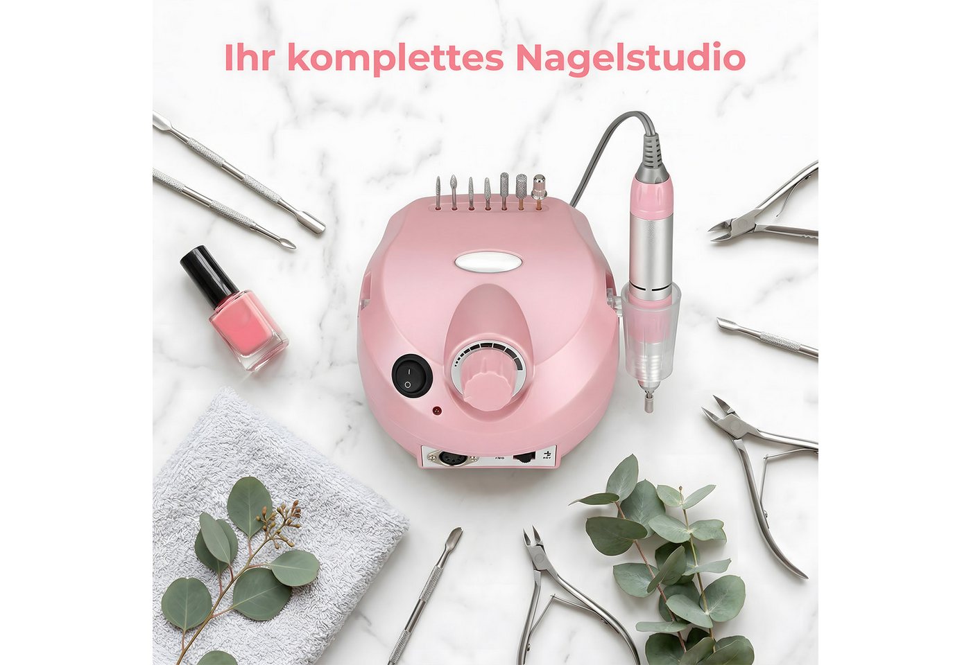 AKKEE Maniküre-Pediküre-Set Elektrische Nagelfräser Fußpflegegerät 45000RPM, Nagelfeile Set, für den Heimgebrauch und Nagelstudios Bild 4
