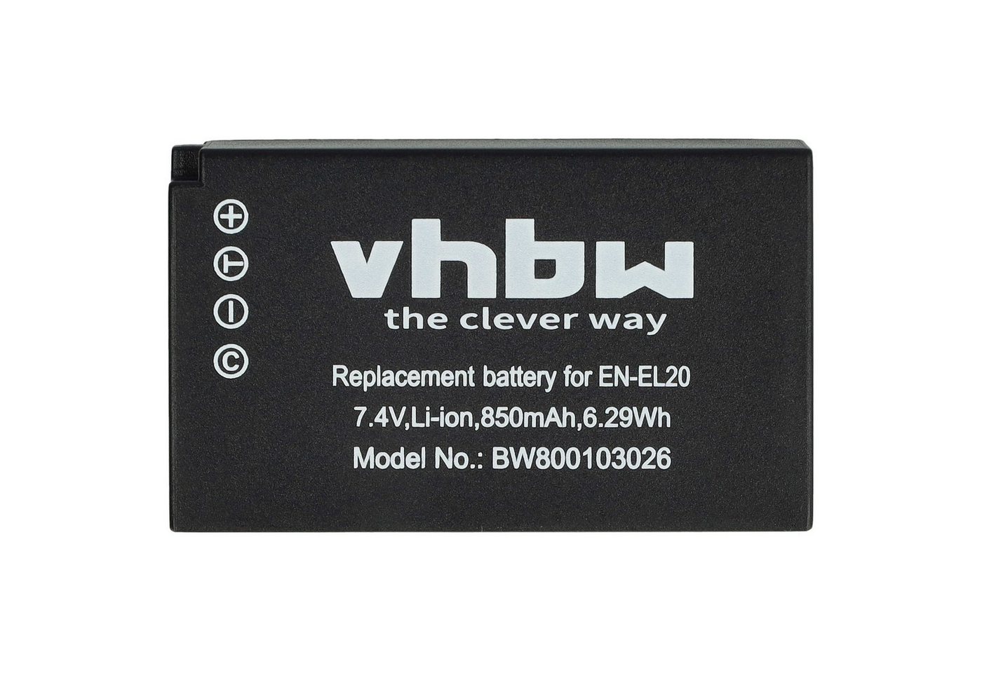 vhbw Akku Ersatz für Nikon EN-EL20a, EN-EL20 für Kamera / Foto / Kamera-Akku Akku Li-Ion 850 mAh (7,4 V, 1 St), Leistungsfähiger Austausch-Akku für Digitalkamera, Spiegelreflexkamera Bild 4