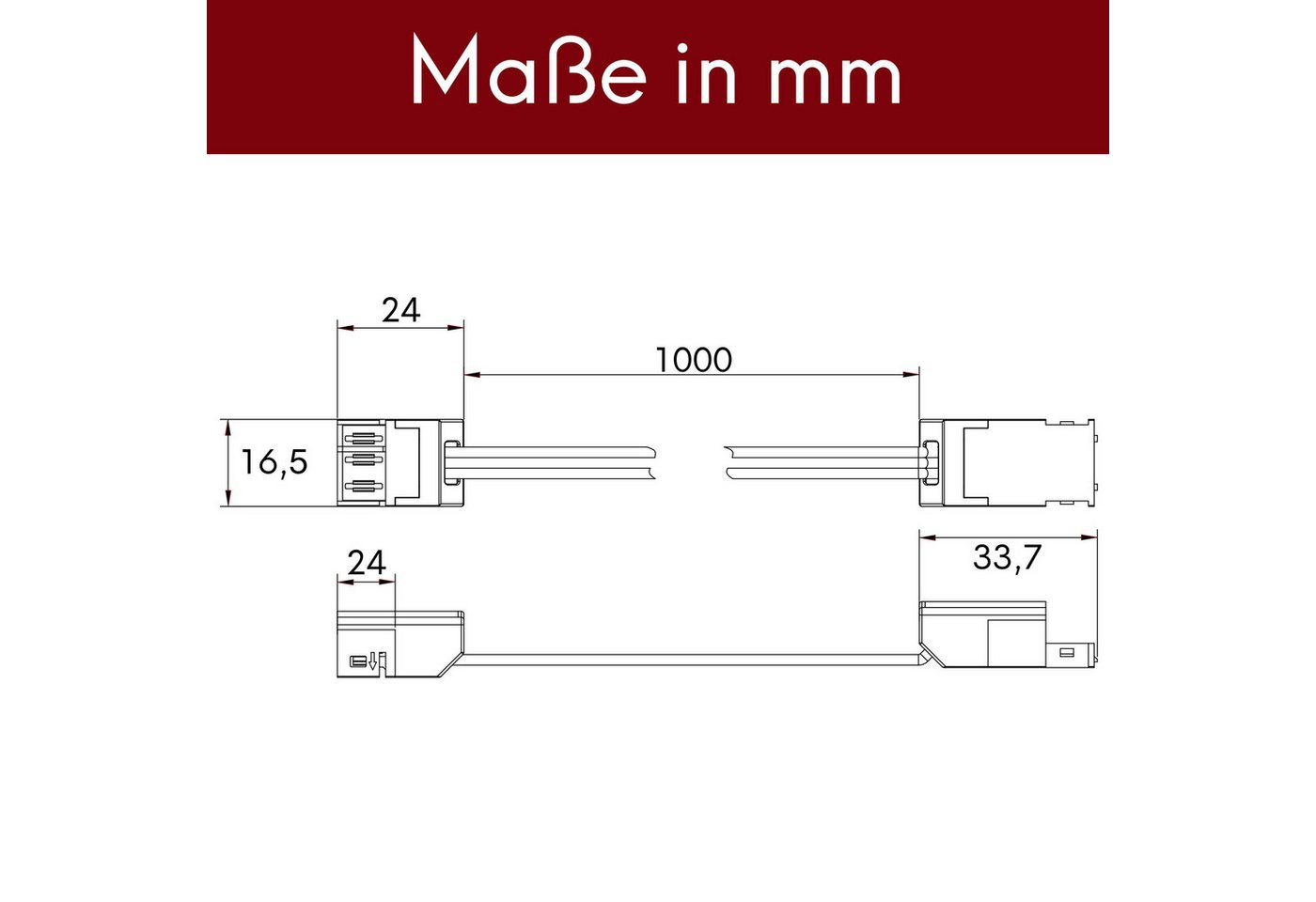 kalb Lineara Verbindungskabel Verlängerung Leuchte zu Leuchte - 100cm Kabel Stromkabel Bild 4