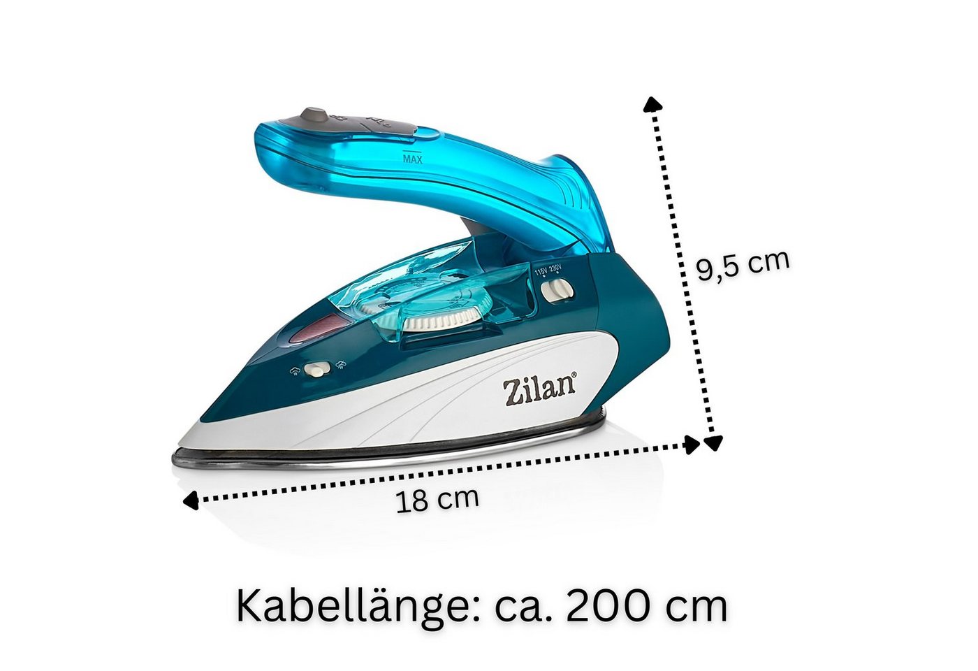 Zilan Dampfbügeleisen ZLN-4223, 1100 W, Antihaft Beschichtete Bügelsohle,Temperaturkontrolle Bild 3