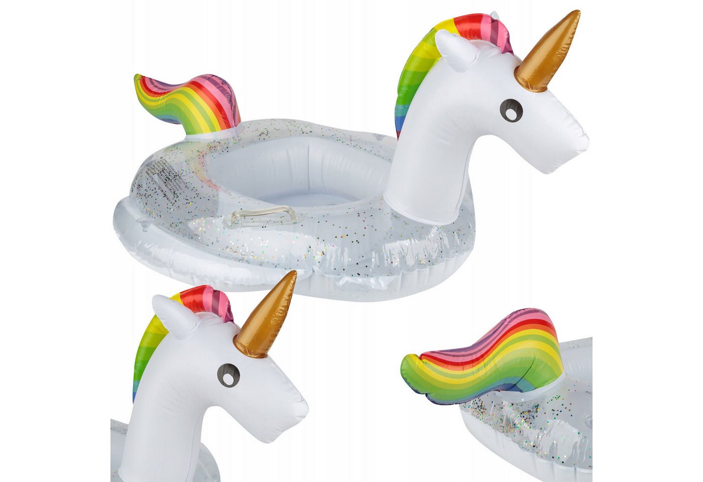 Festivalartikel Schwimmring Aufblasbarer Einhorn-Schwimmring mit Sitz für Kinder