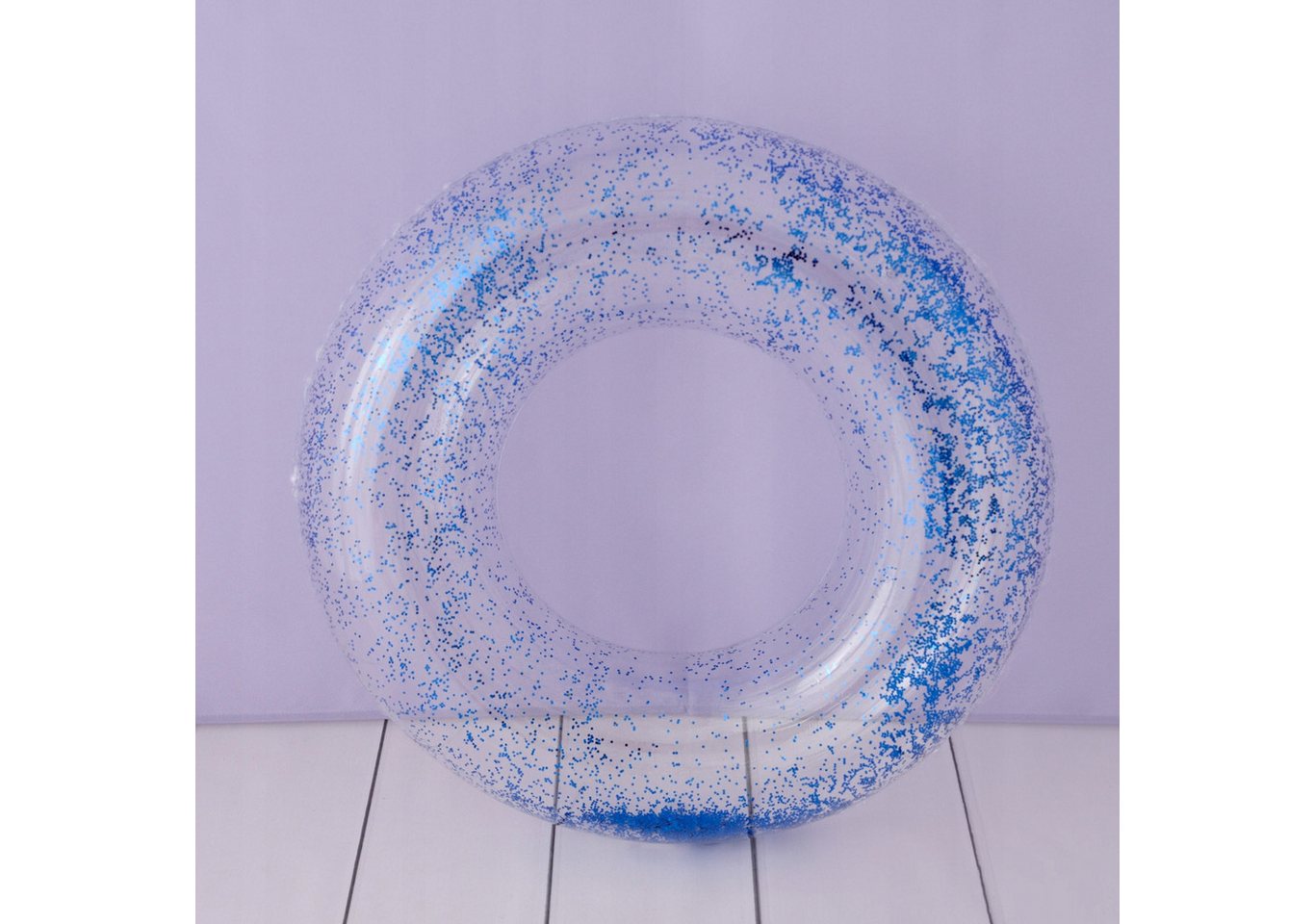 Festivalartikel Schwimmring Aufblasbarer Schwimmring Glitzer 75cm - Weiß Bild 3