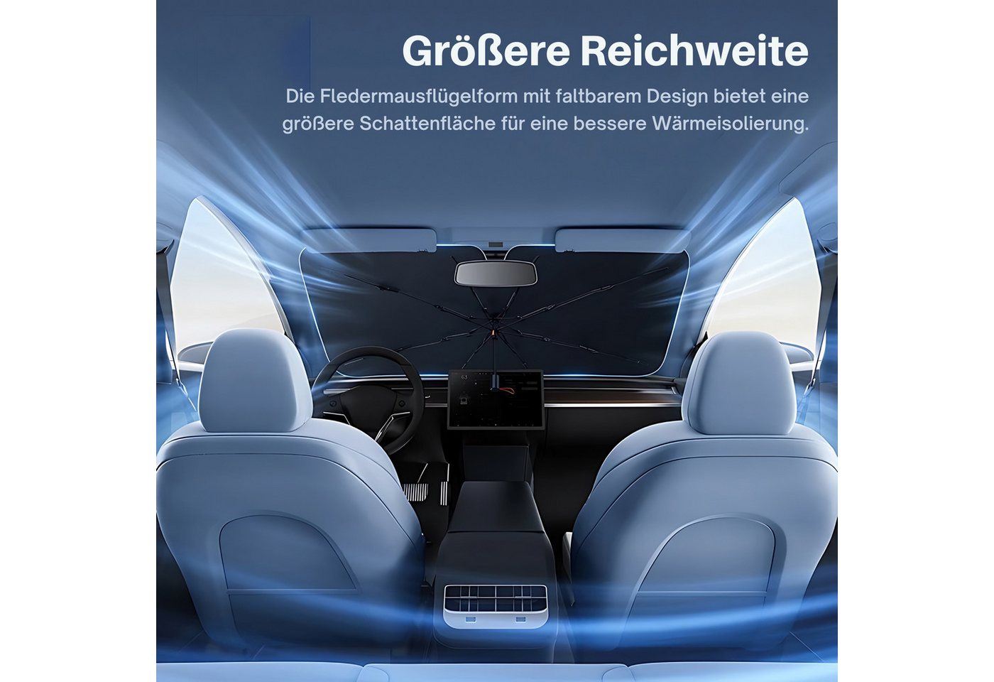 HS.SUPPLY Autosonnenschutz Frontscheibenabdeckung, Auto Sonnenschutzschirm, Auto Sonnenschutz, Universell einsetzbar, gesäumte Ecken Bild 3