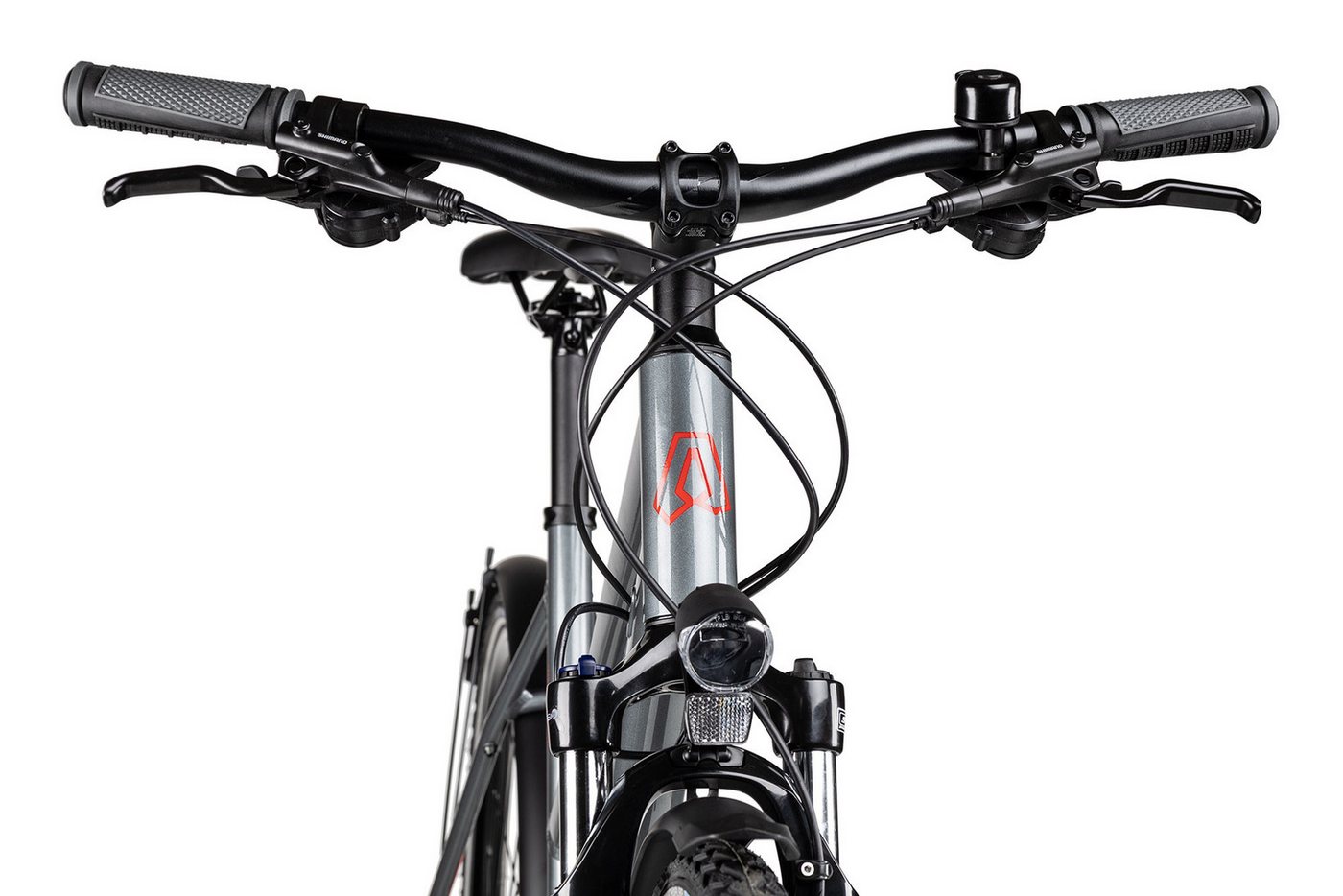 Axess Crossrad VERIS STREET Trapez, 27 Gang Shimano RD-Alivio M3100-9 Schaltwerk, Kettenschaltung, Damenrad 28 Zoll 27-Gang schwarz/grau