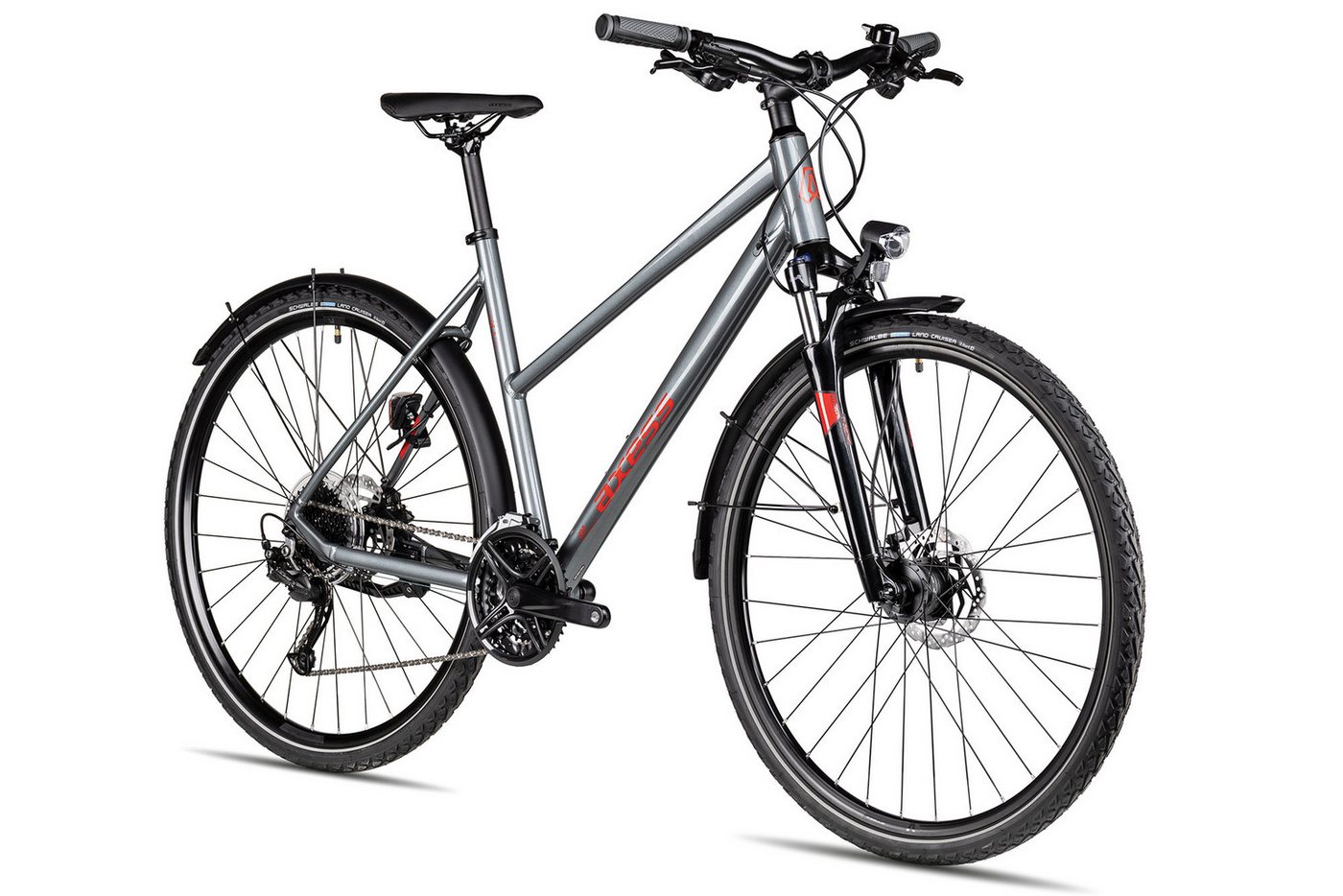 Axess Crossrad VERIS STREET Trapez, 27 Gang Shimano RD-Alivio M3100-9 Schaltwerk, Kettenschaltung, Damenrad 28 Zoll 27-Gang schwarz/grau Bild 2