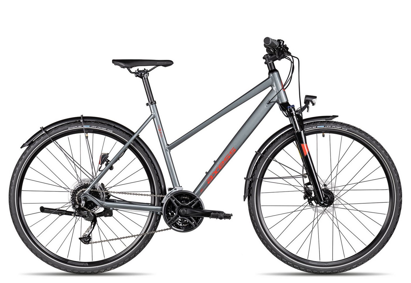 Axess Crossrad VERIS STREET Trapez, 27 Gang Shimano RD-Alivio M3100-9 Schaltwerk, Kettenschaltung, Damenrad 28 Zoll 27-Gang schwarz/grau Bild 5