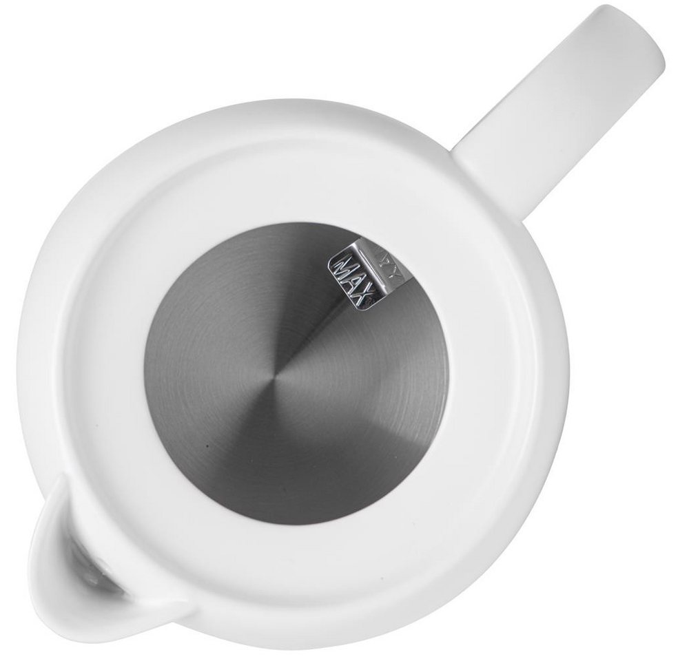 Adler Wasserkocher AD 1304, aus Keramik, 1,0L, 1200W, abnehmbarer Deckel, weiß