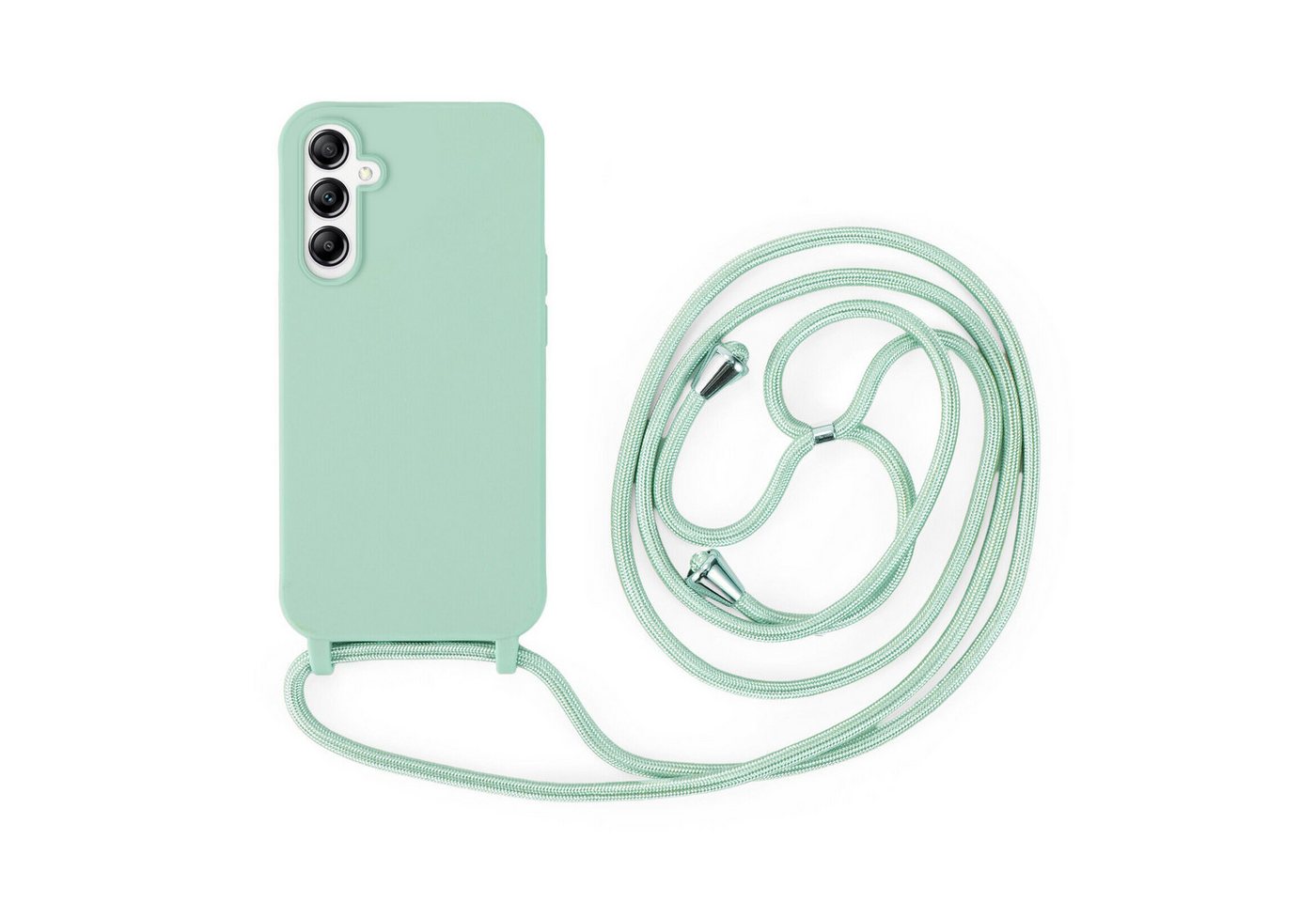 betterfon Handykette für Samsung Galaxy A14 Handyhülle mit Band & Kordel Bumper Mintgrün, Hände frei – mit Silikonhülle & Schnur für flexiblen Alltag Bild 2