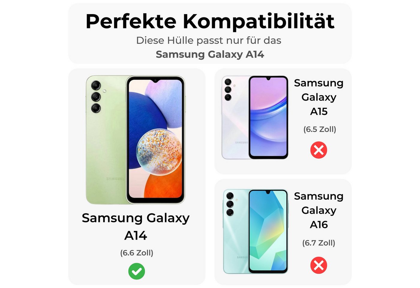 betterfon Handykette für Samsung Galaxy A14 Handyhülle mit Band & Kordel Bumper Mintgrün, Hände frei – mit Silikonhülle & Schnur für flexiblen Alltag Bild 4