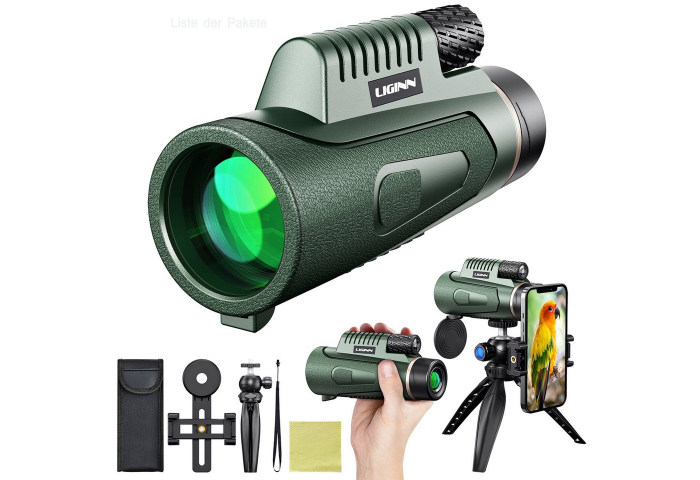 feinlux Outdoor Monokular Fernglas (für Vogelbeobachtung/Sportspiele/Jagd/Reisen)