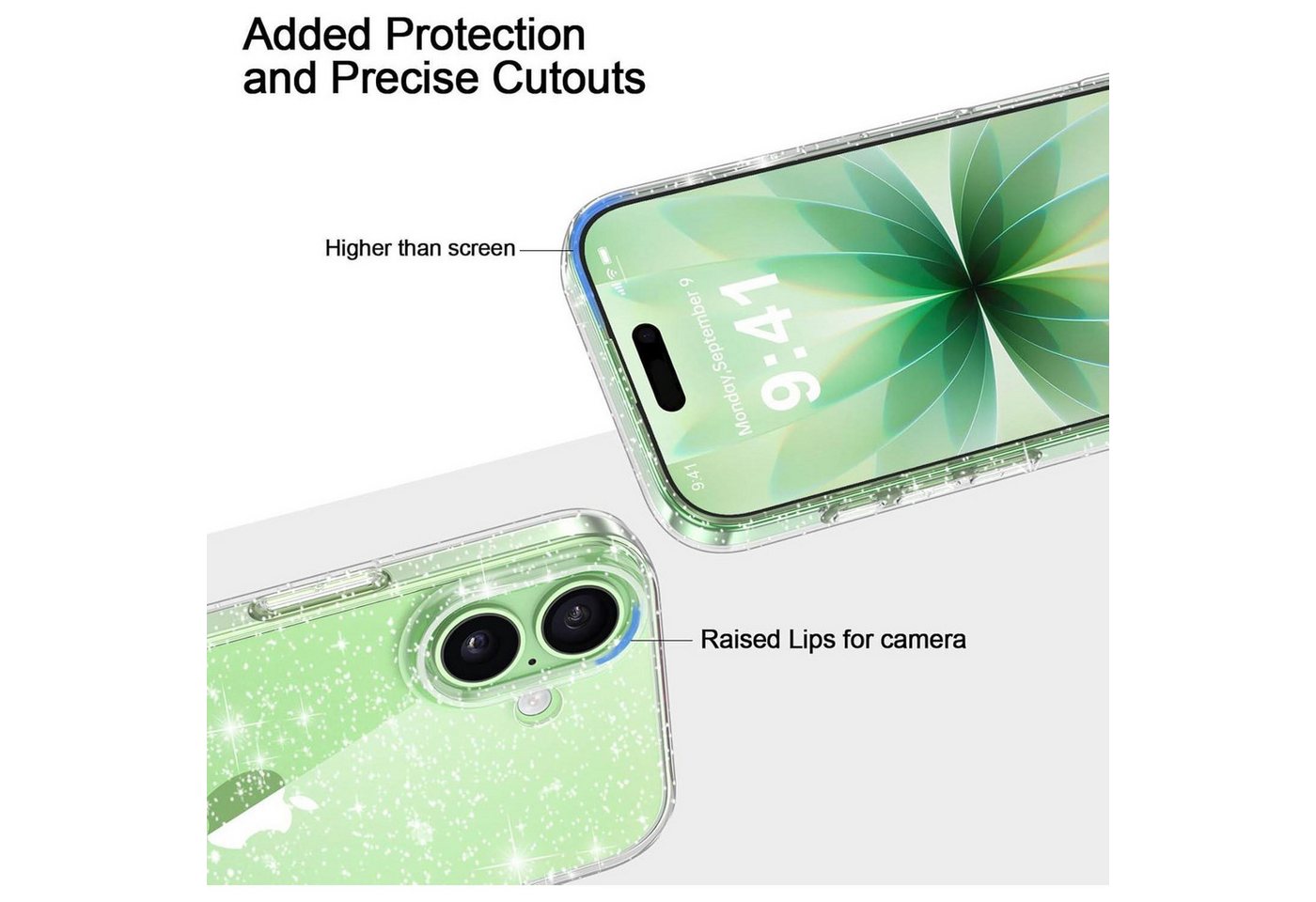 LuxusKollektion Handyhülle Handyhülle iPhone 17 Klar Glitzer TPU Stoßfest iphone 17 Trasparente Bild 4