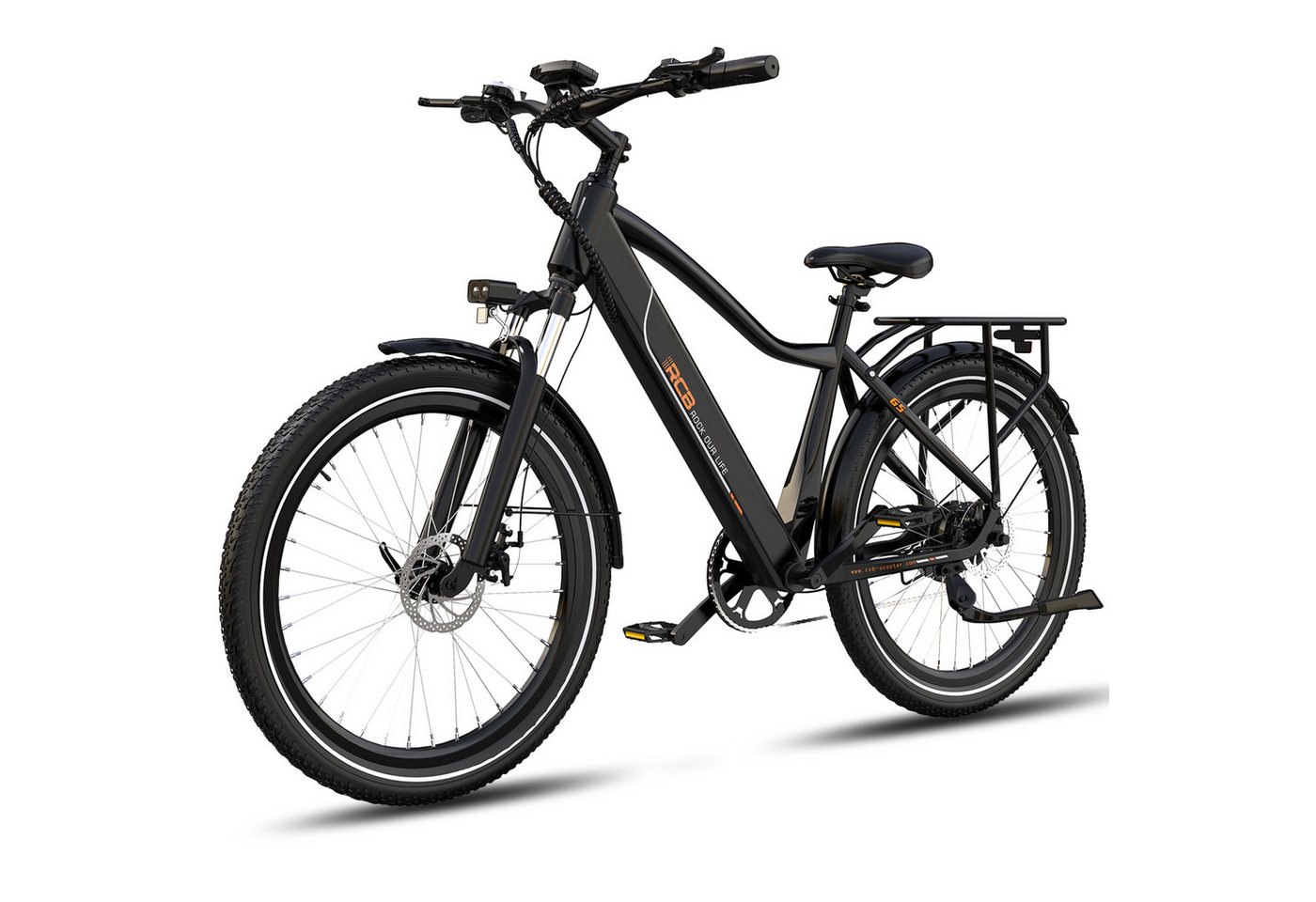 RCB E-Bike Pedelec G5 für Stadt und Gelände,27,5Zoll Herren Elektrofahrrad,13Ah,80-120 km, 7 Gang, Kettenschaltung, Heckmotor, 468 Wh, APP&NFC, ebike Herren, Drehmomentsensor, max. Geschwindigkeit: 25 km/h Bild 5