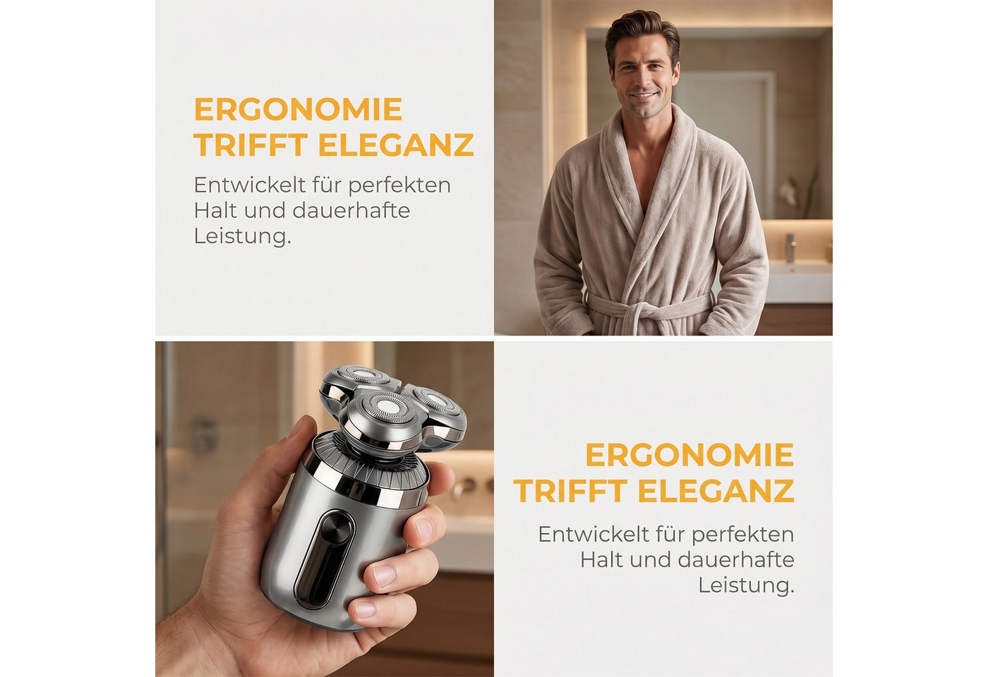 AKKEE Elektrorasierer 3-in-1 Bartschneider Nasenhaartrimmer Mini Rasierer Herren Elektrisch, Nass und Trocken