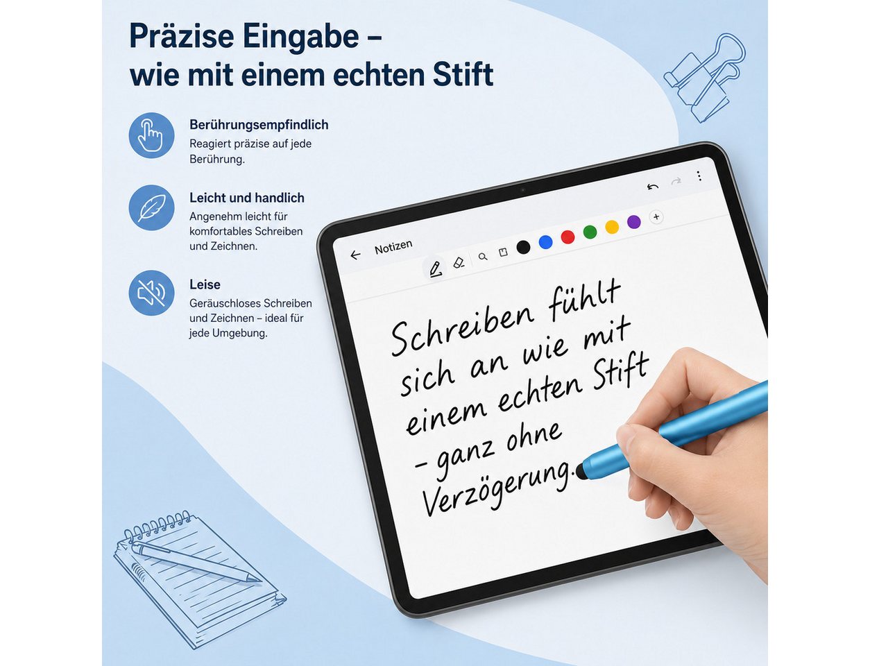 SpionProfi Eingabestift 4x Eingabestift Touchstift Handy Tablet Smartphone Universal TouchPen (1-St) 4x Universal Eingabestift für präzises Tippen auf Touchscreen-Geräten Bild 4