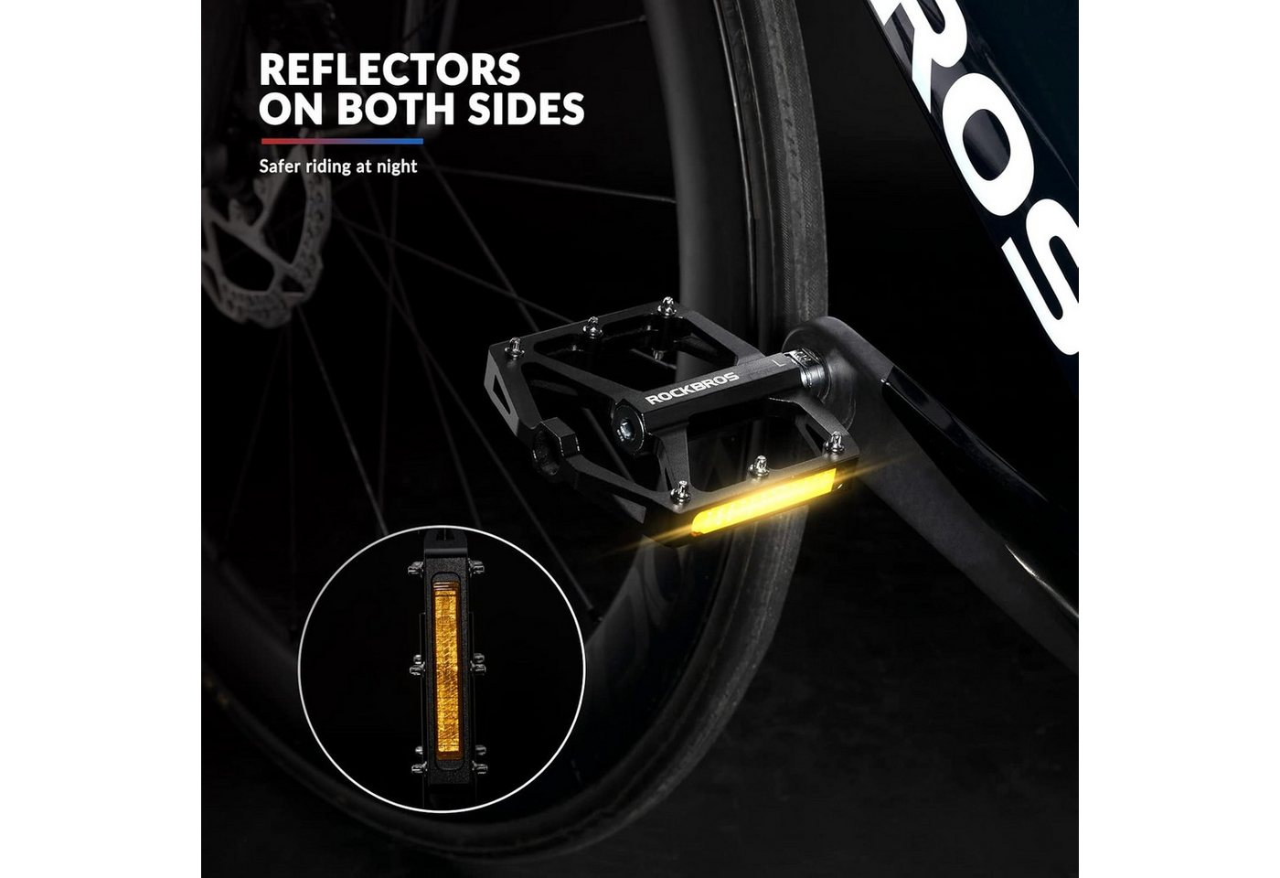 ROCKBROS Fahrradpedale Rutschfest ultraleicht Aluminium-Fahrradpedale 9/16 Zoll MTB&Rennrad