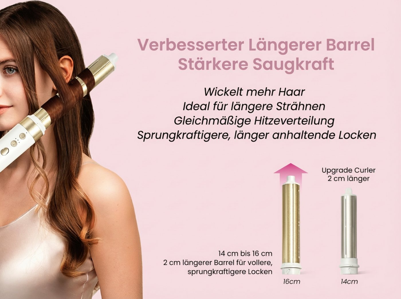 GlamUp Multihaarstyler AirCurler 6-in-1 Multifunktions-Haarstyler, Kein Hitzeschaden, 110.000 U/min Motor mit Coanda-Technologie & Föhnbürste