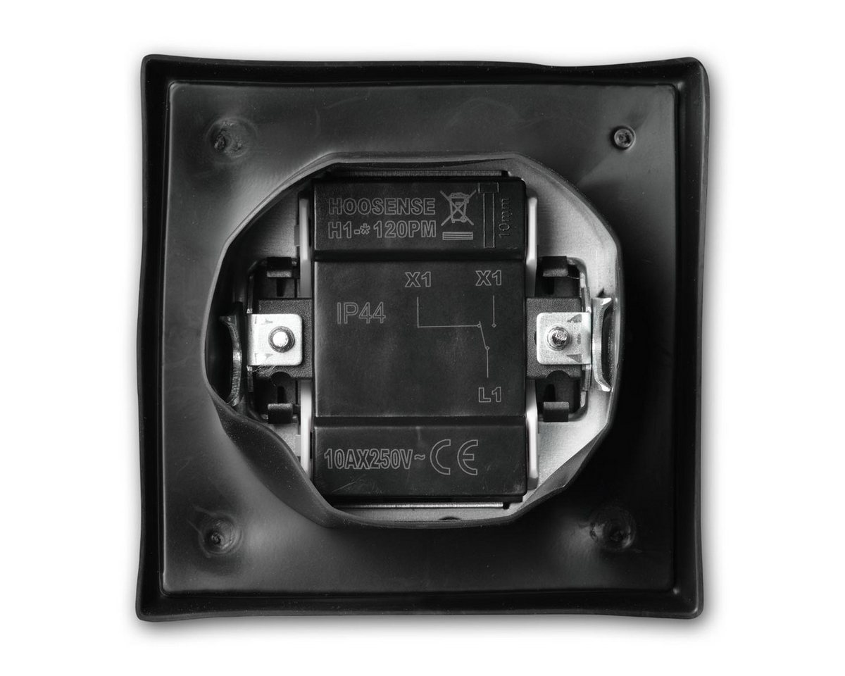 McPower FLAIR Wechselschalter IP44 schwarz, 250V~/10A, UP Unterputzschalter Bild 5