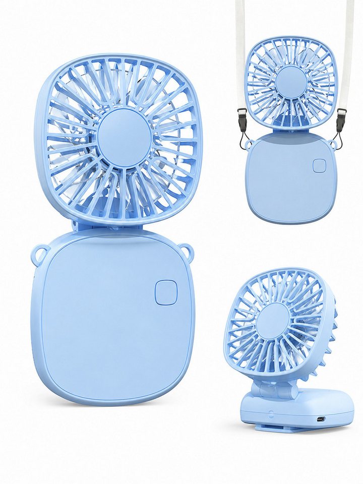 nsihing Handventilator Handventilator 3-in-1, Tragbarer Klappbarer Ventilator, 3 Windstufen, Leicht, Kompakt & Wiederaufladbar Bild 4