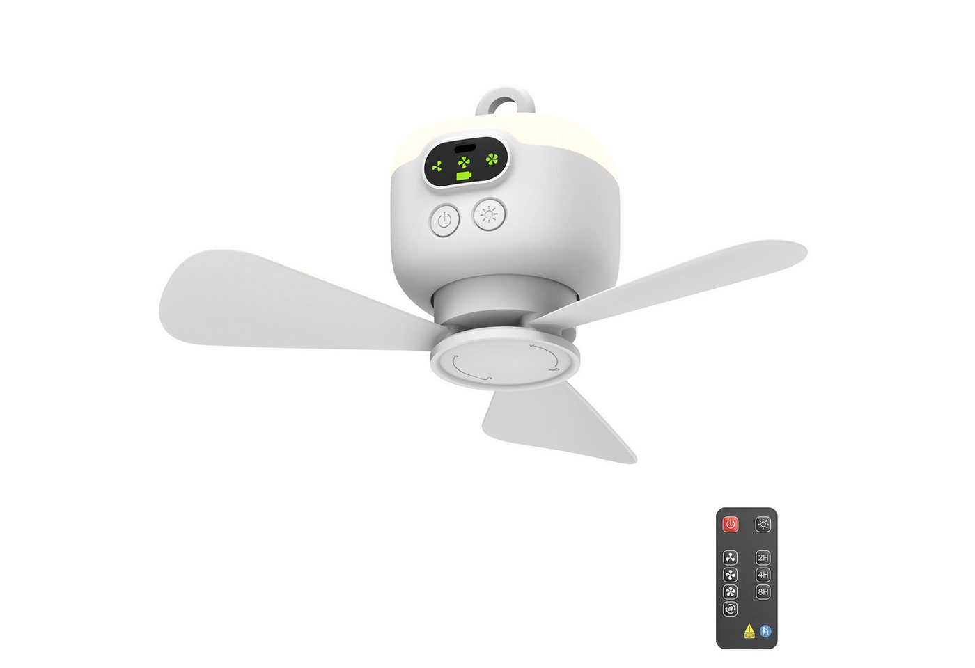 Lapamax Deckenventilator 27 cm Akku-Deckenventilator mit Licht, 8000 mAh und Fernbedienung, 27 cm Durchmesser, Vier Luftstufen, leiser DC-Motor sowie Timerwahl für 2, 4 oder 8 Std. Bild 4