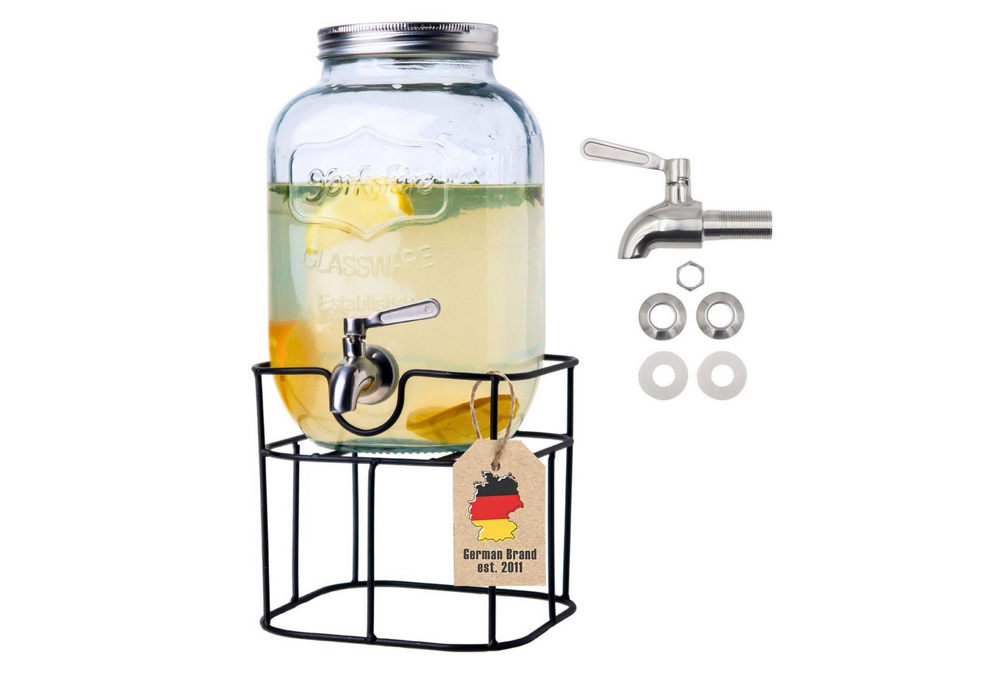 Intirilife Getränkespender, Wasserspender Saftspender Limonadenspender Glasbehälter für Getränke Bild 4