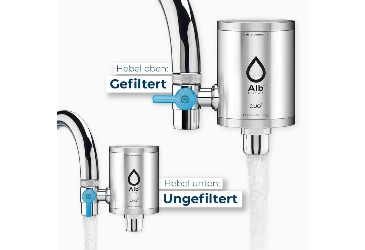 Alb Filter Wasserhahnfilter Duo Nano Wasserhahnfilter, gegen Bakterien, Legionellenschutz, zertifiziert, Made in Germany Bild 3