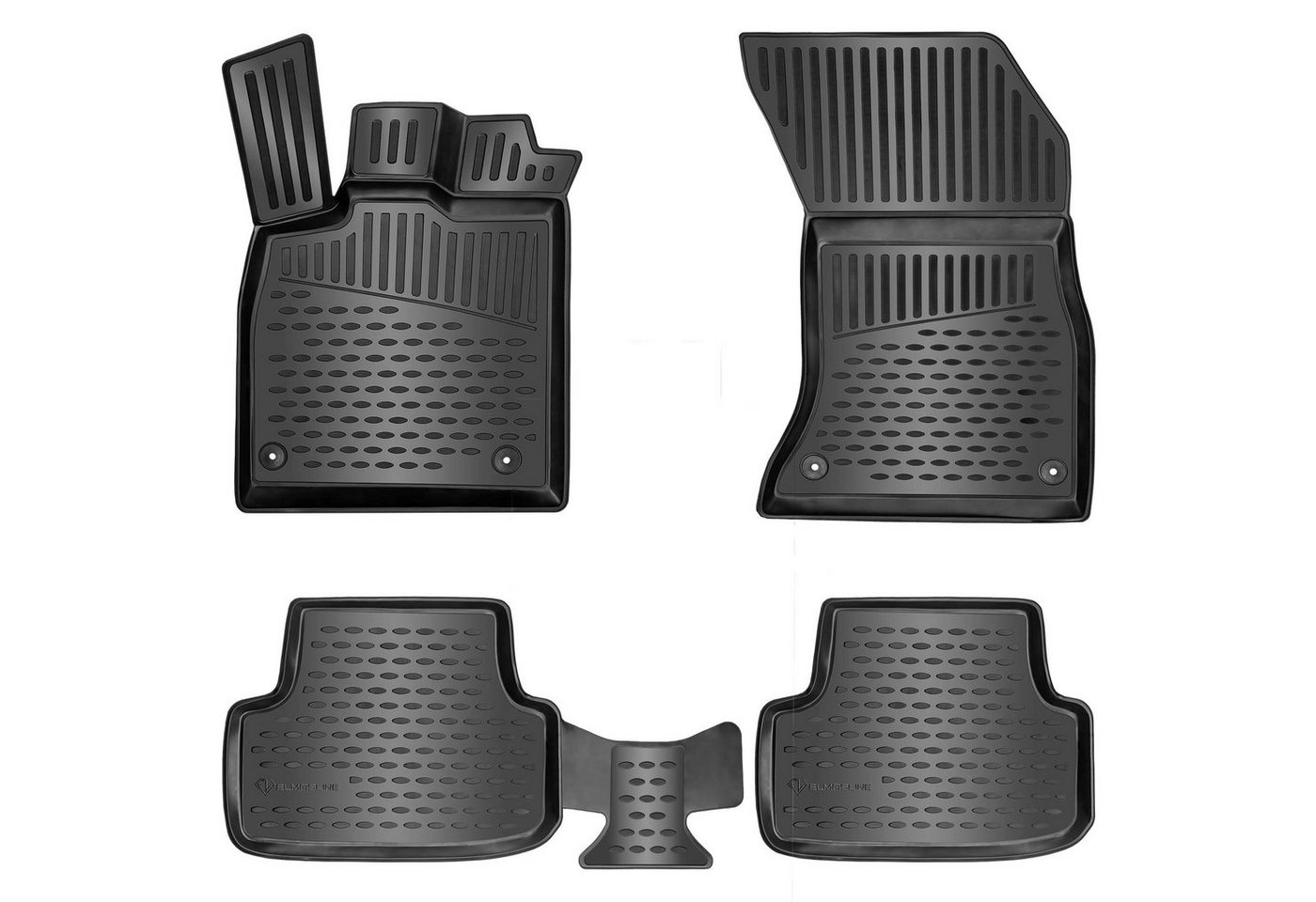 ELMASLINE Auto-Fußmatten Gummi (4 St), für SKODA SUPERB 2 (2008-2015) Typ 3T (2. Generation) - 3D Gummimatten mit extra hohem Rand für mehr Schutz - Passend für Baujahre:, 2008 - 2015 Bild 5