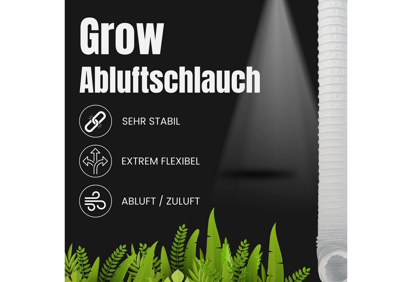 TronicXL Abluft-Set PVC Abluftschlauch 100mm 3m für Grow Box Zelt Schrank Grower Zubehör