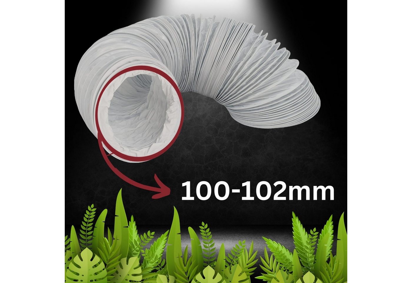 TronicXL Abluft-Set PVC Abluftschlauch 100mm 3m für Grow Box Zelt Schrank Grower Zubehör Bild 3