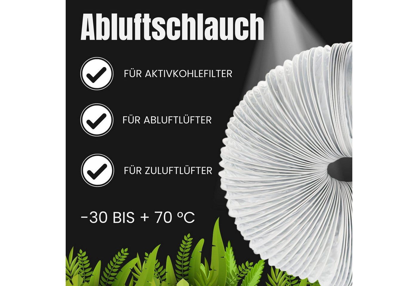 TronicXL Abluft-Set PVC Abluftschlauch 100mm 3m für Grow Box Zelt Schrank Grower Zubehör Bild 4