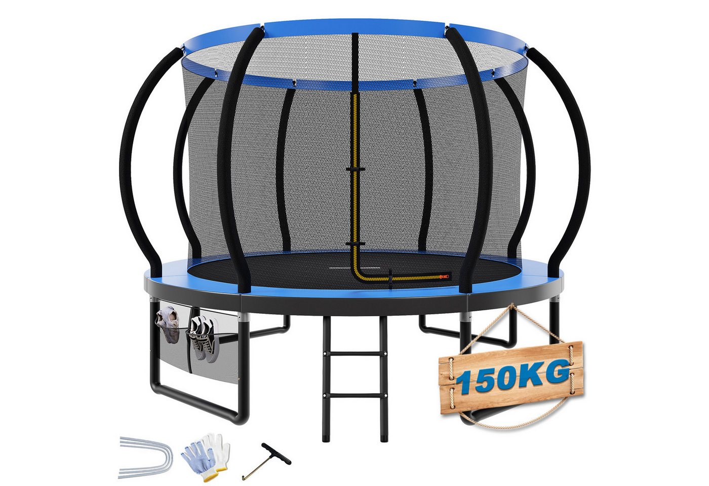 HOMALL Gartentrampolin Kindertrampolin Ø305/366, Gewicht 150kg, Ø 305 cm, (228 cm, Ø 228/305/366/427 cm, mit Sicherheitsnetz und Leiter, 360° Schutzgitter) Bild 3