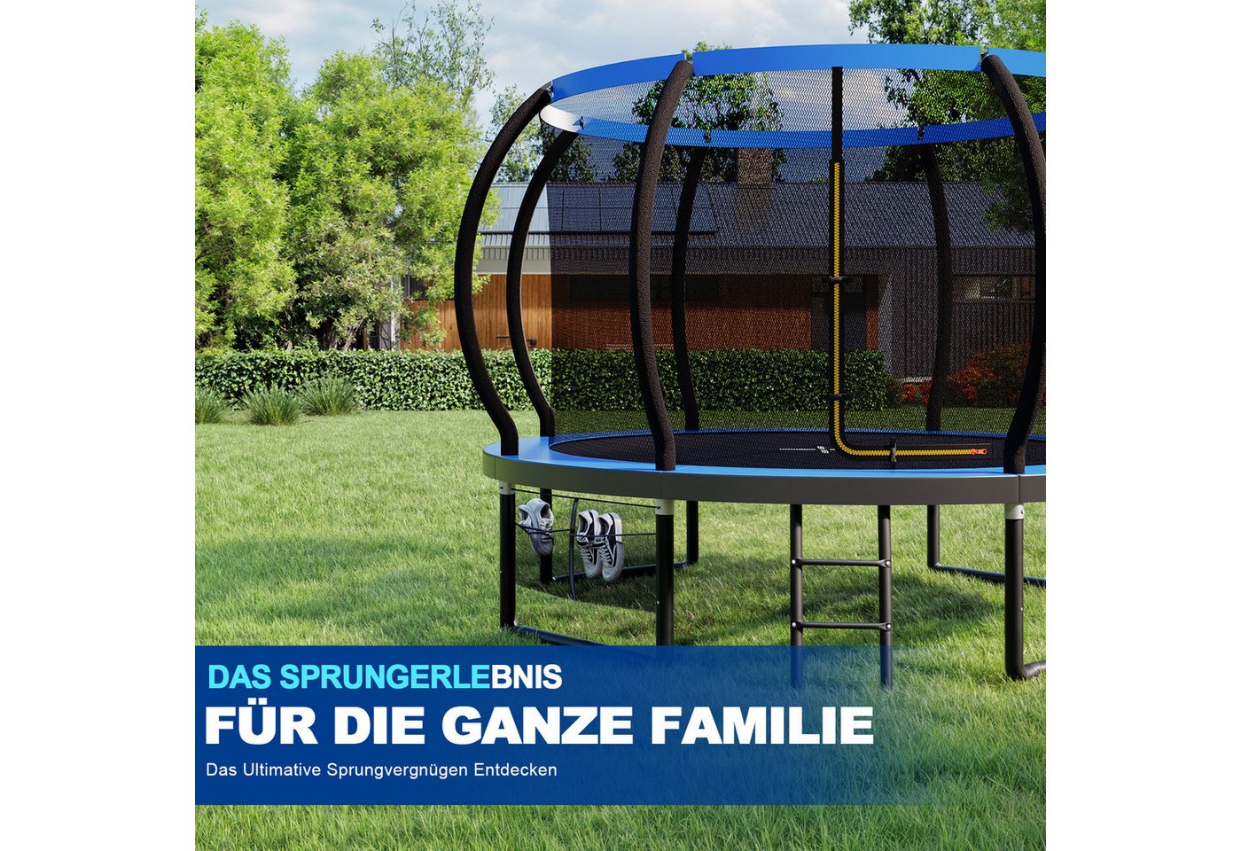 HOMALL Gartentrampolin Kindertrampolin Ø305/366, Gewicht 150kg, Ø 305 cm, (228 cm, Ø 228/305/366/427 cm, mit Sicherheitsnetz und Leiter, 360° Schutzgitter) Bild 5
