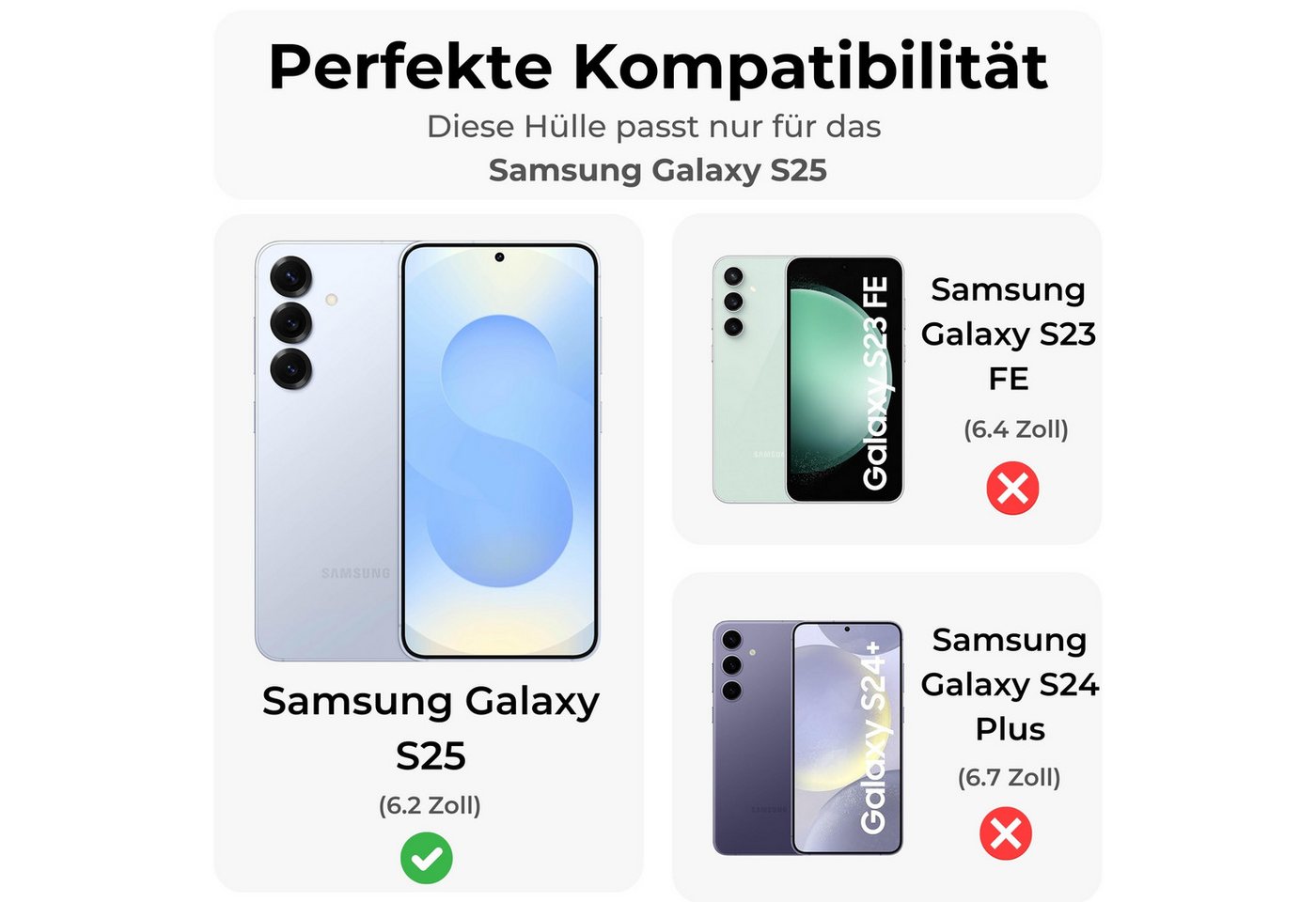 betterfon Handykette für Samsung Galaxy S25 mit Band Kartenfächer PU Leder Rosa, Hände frei – mit Silikonhülle & Schnur für flexiblen Alltag Bild 5