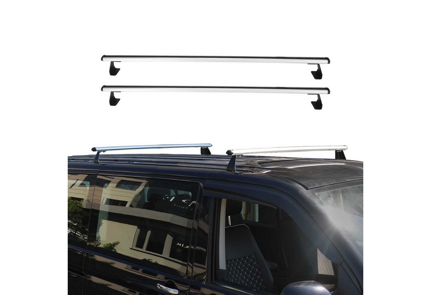 OMAC Dachträger Relingträger für VW Transporter T5 2003-2015 Alu Silber (2-St), Wasserbeständig,Abnehmbar,Multifunktional,Schwerbeanspruchbar Bild 5