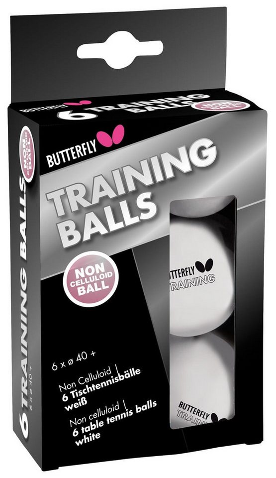 Butterfly Tischtennisball Training (Plastikball 40) weiss 6er Kartonverpackung