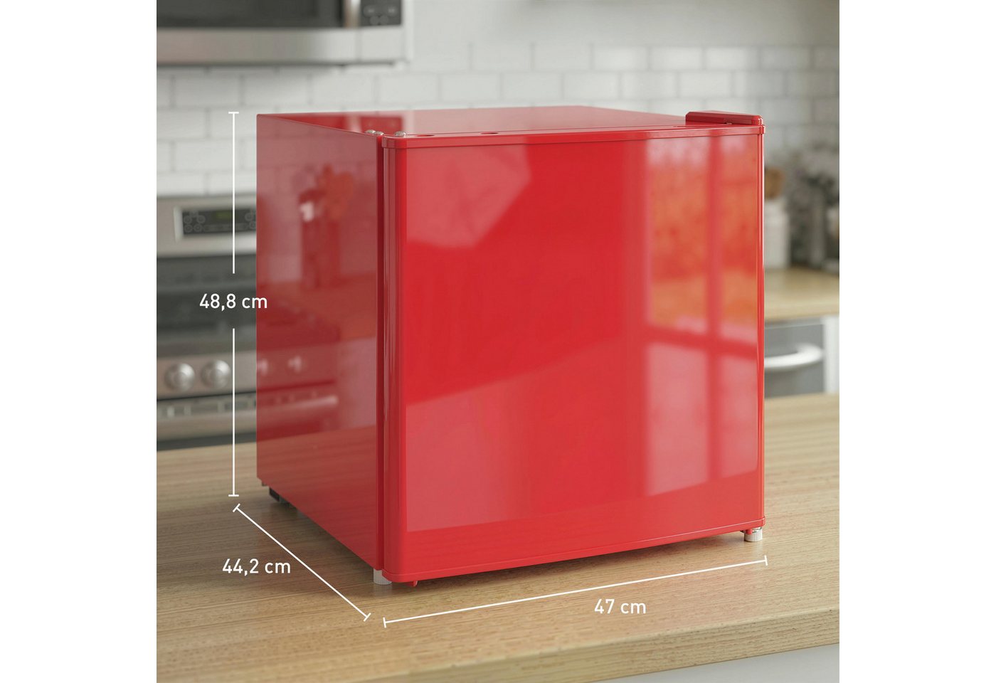 HOMCOM Gefrierschrank Gefriertruhe 800-127V90RD, 48,8 cm hoch, 47 cm breit, -14 bis -24℃ 5-stufige Temperaturregelung Bild 2
