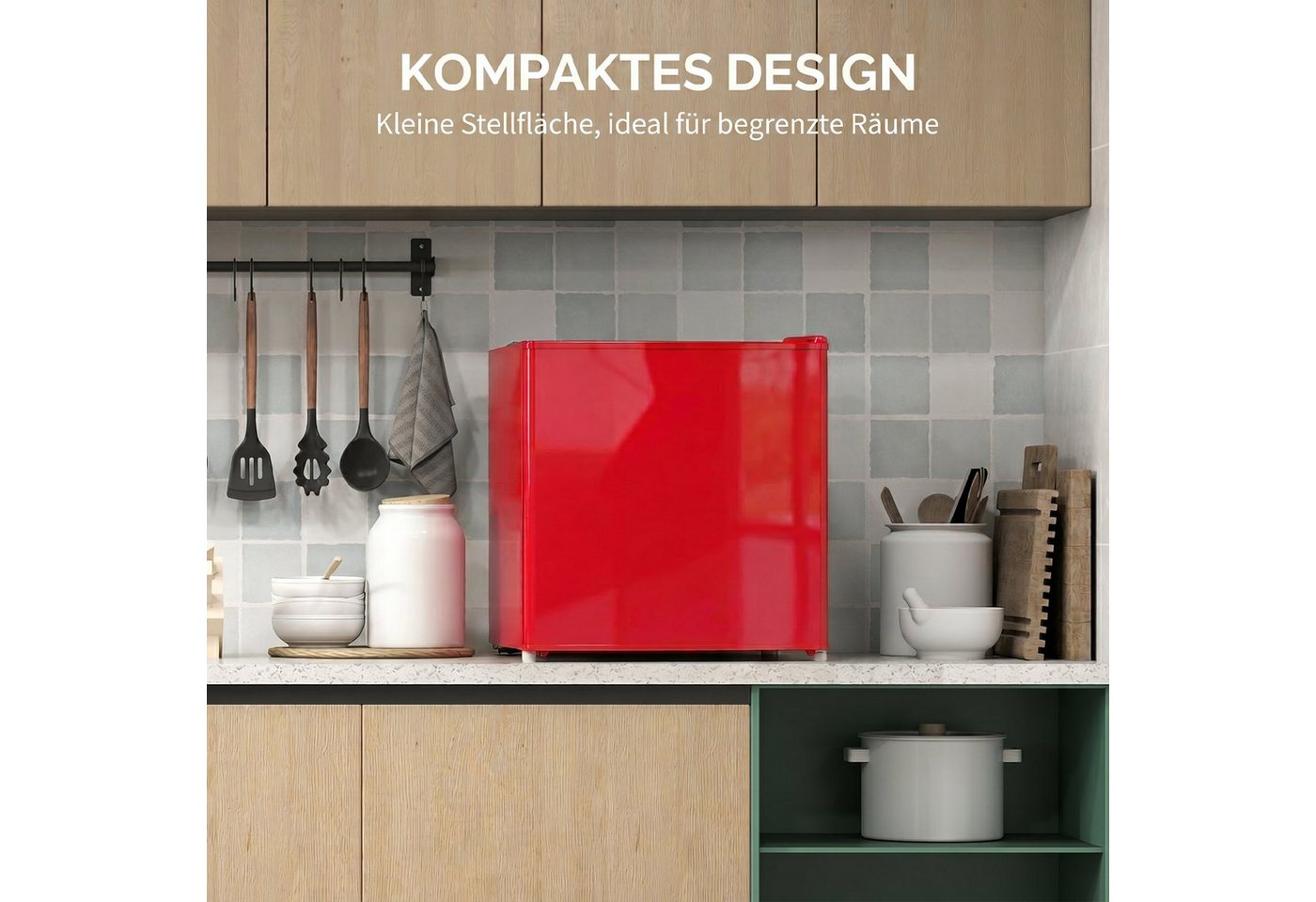 HOMCOM Gefrierschrank Gefriertruhe 800-127V90RD, 48,8 cm hoch, 47 cm breit, -14 bis -24℃ 5-stufige Temperaturregelung Bild 4