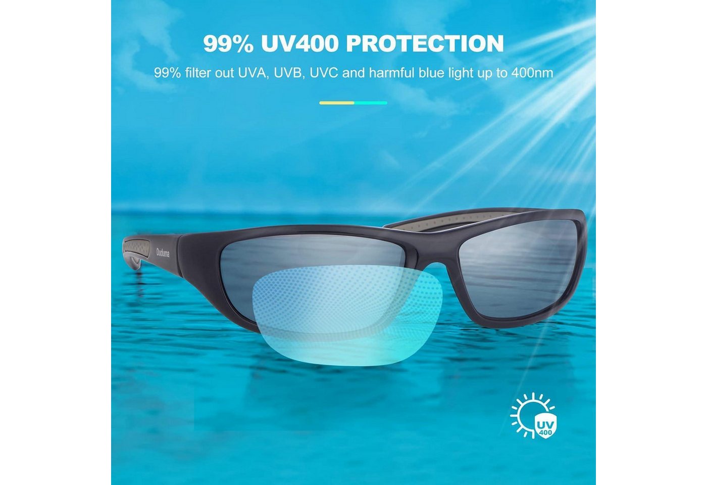 LuxusKollektion Fahrradbrille Sonnenbrille polarisiert UV400 Schwarze Rahmen mit Schwarze Linse