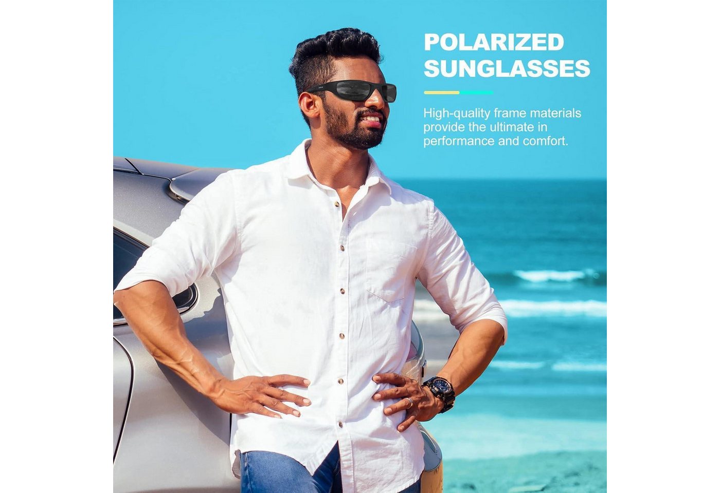 LuxusKollektion Fahrradbrille Sonnenbrille polarisiert UV400 Schwarze Rahmen mit Schwarze Linse Bild 2