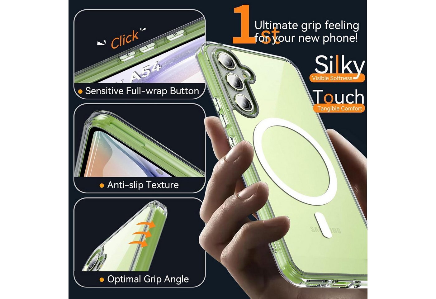 LuxusKollektion Handyhülle Hülle A54 5G Magnetisch MagSafe Samsung Galaxy A54 A54-Transparent Bild 3