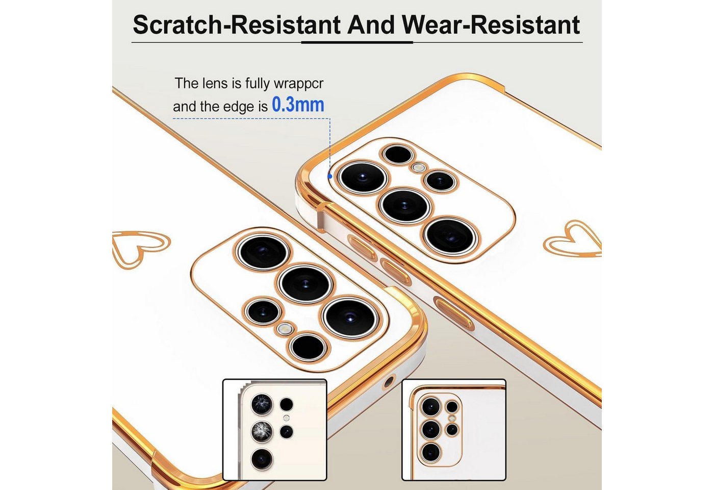 LuxusKollektion Handyhülle Handyhülle S25 Ultra TPU Kameraschutz Samsung galaxy S25 Ultra Weiß