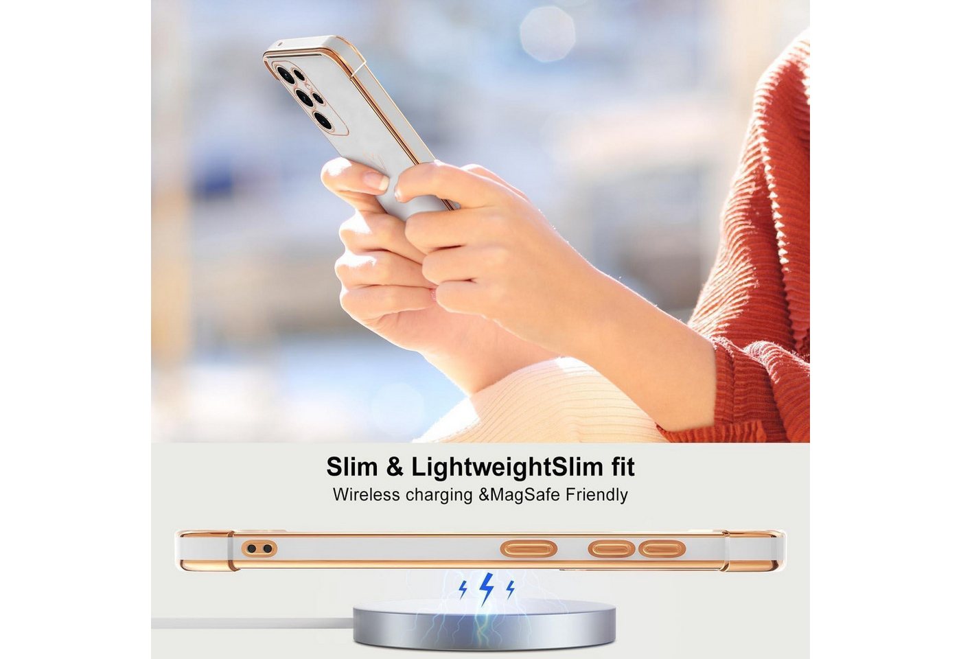 LuxusKollektion Handyhülle Handyhülle S25 Ultra TPU Kameraschutz Samsung galaxy S25 Ultra Weiß Bild 3