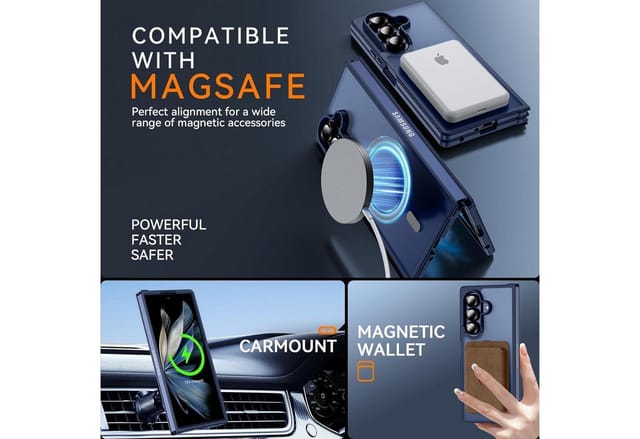 LuxusKollektion Smartphone-Hülle Handyhülle MagSafe Hardcase Slim Samsung Galaxy Z Fold 7 Z Fold 7-blau