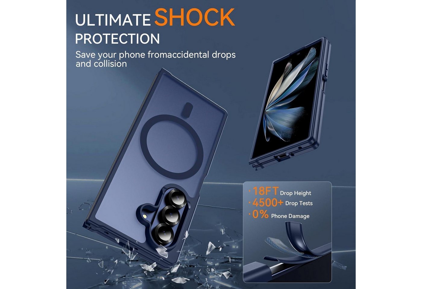 LuxusKollektion Smartphone-Hülle Handyhülle MagSafe Hardcase Slim Samsung Galaxy Z Fold 7 Z Fold 7-blau Bild 2